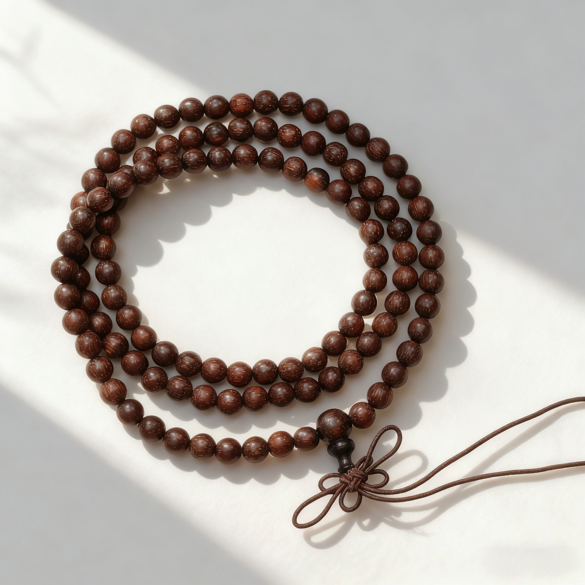 小叶紫檀6MM*108颗多圈款 精品手串 无礼盒 STJ 049