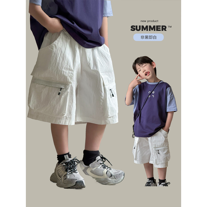 【非黑即白】ivan家童装夏装男童中大童运动速干裤伍DZ4606