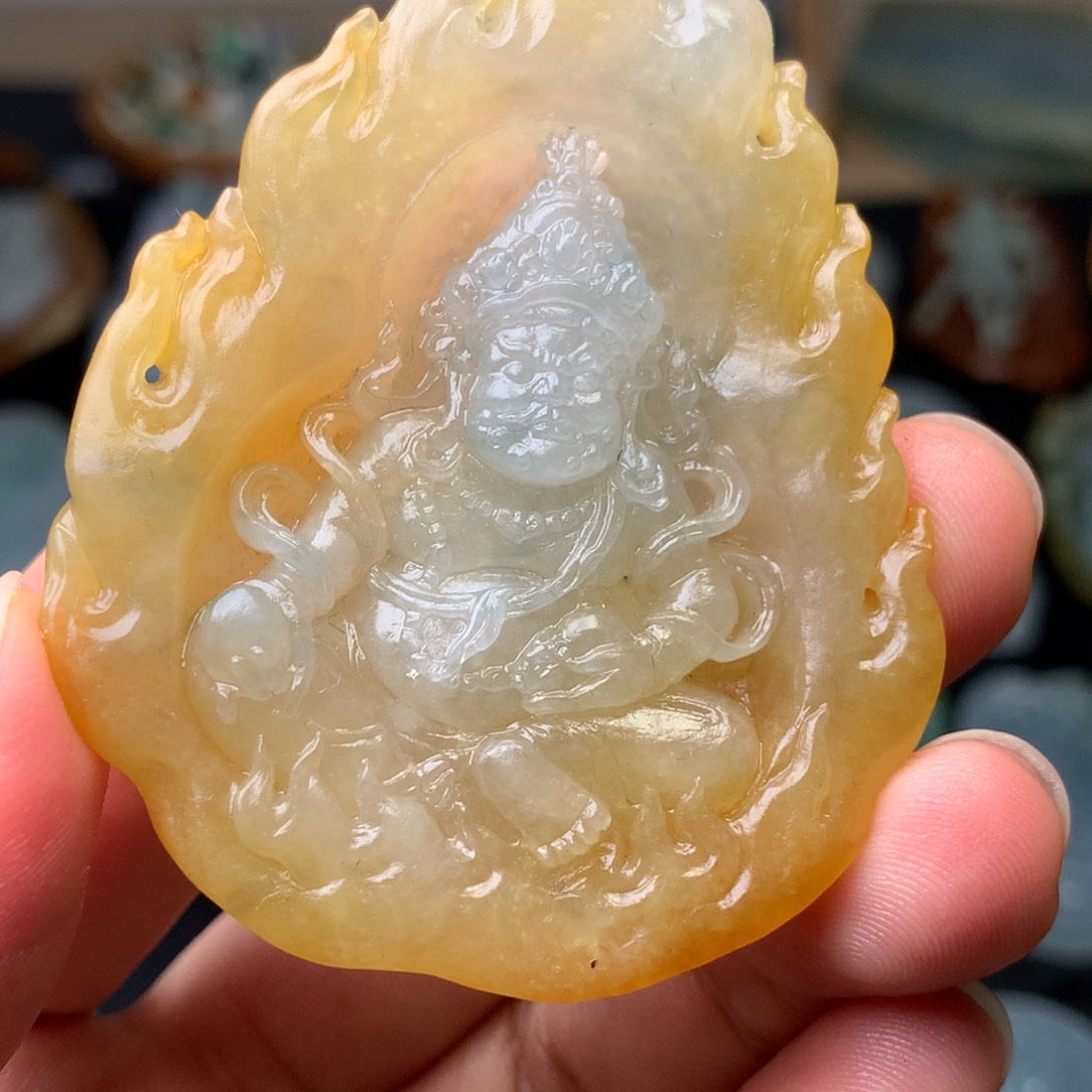 定制翡翠未镶嵌黄财神