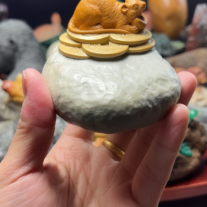 东北石松花石摆件