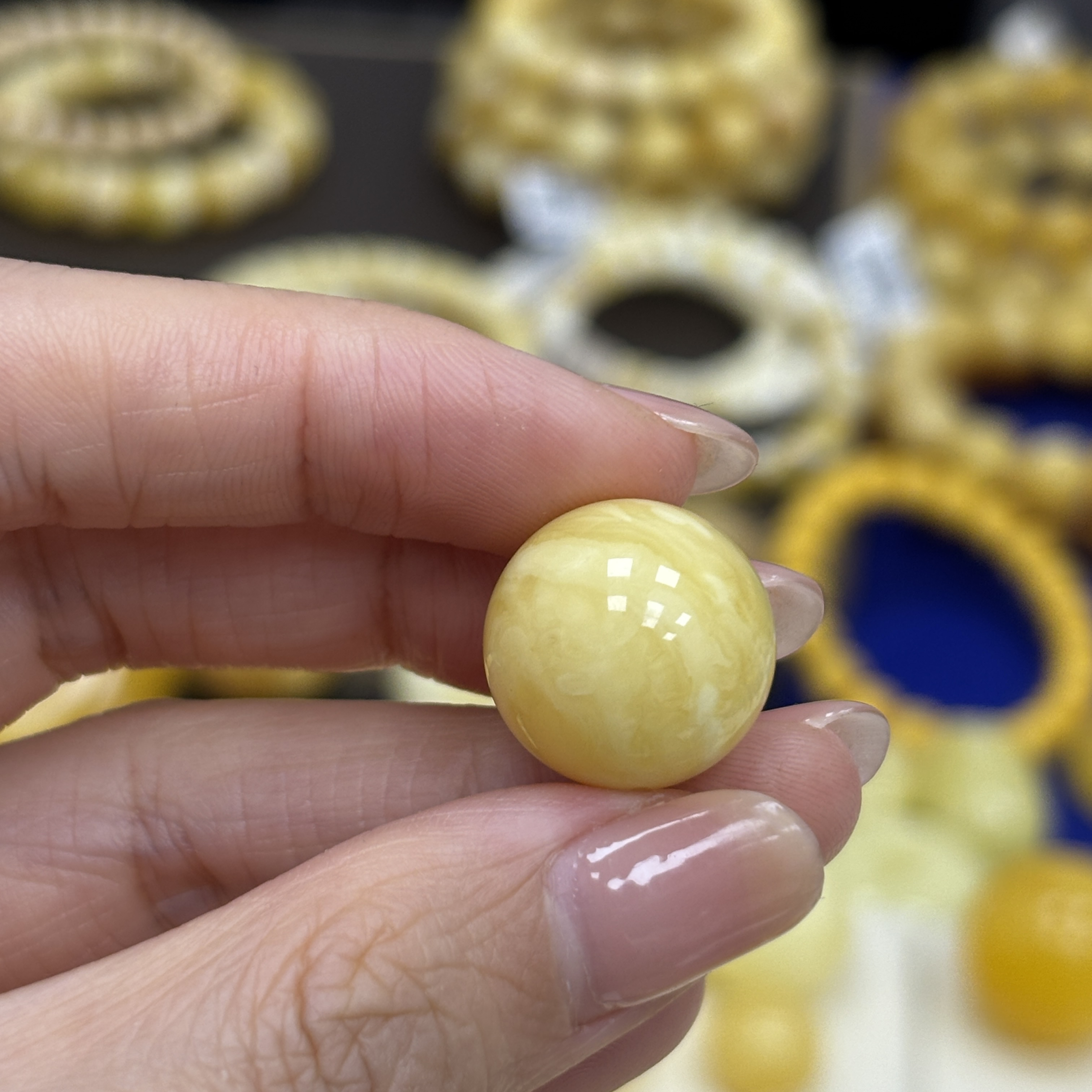 16.3mm 小妖珠宝天然原矿琥珀蜜蜡