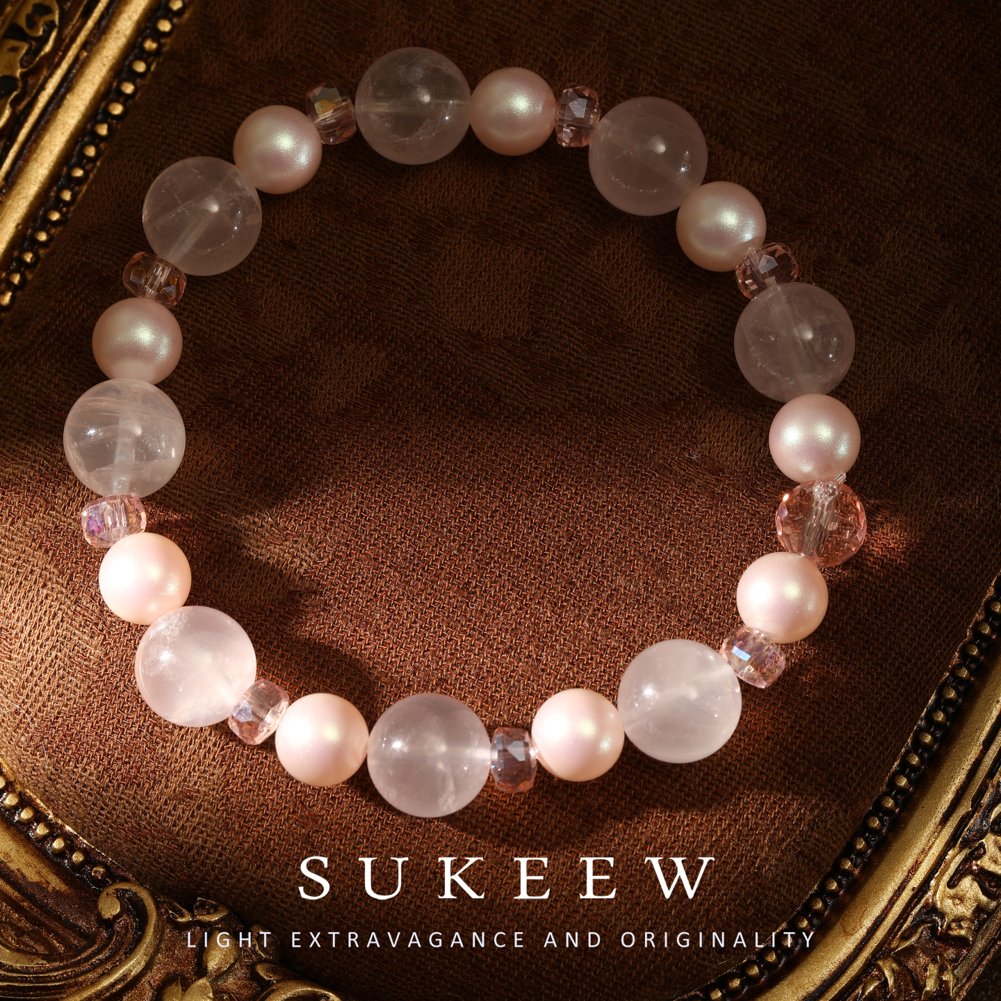 SUKEEW/酥可 清新小众高级感粉蓝显白手链278201