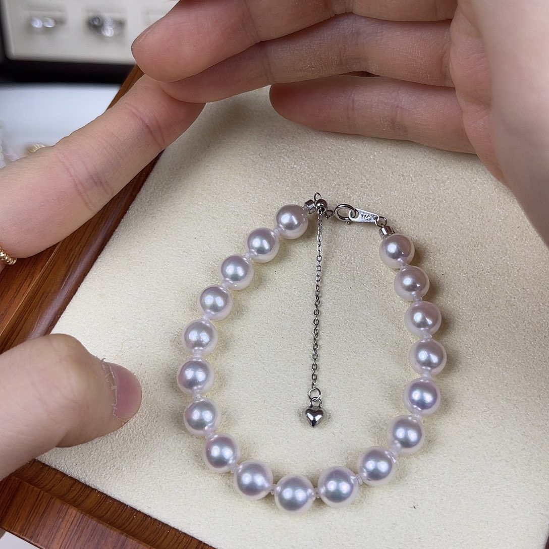 海水珍珠银S925镶嵌手绳