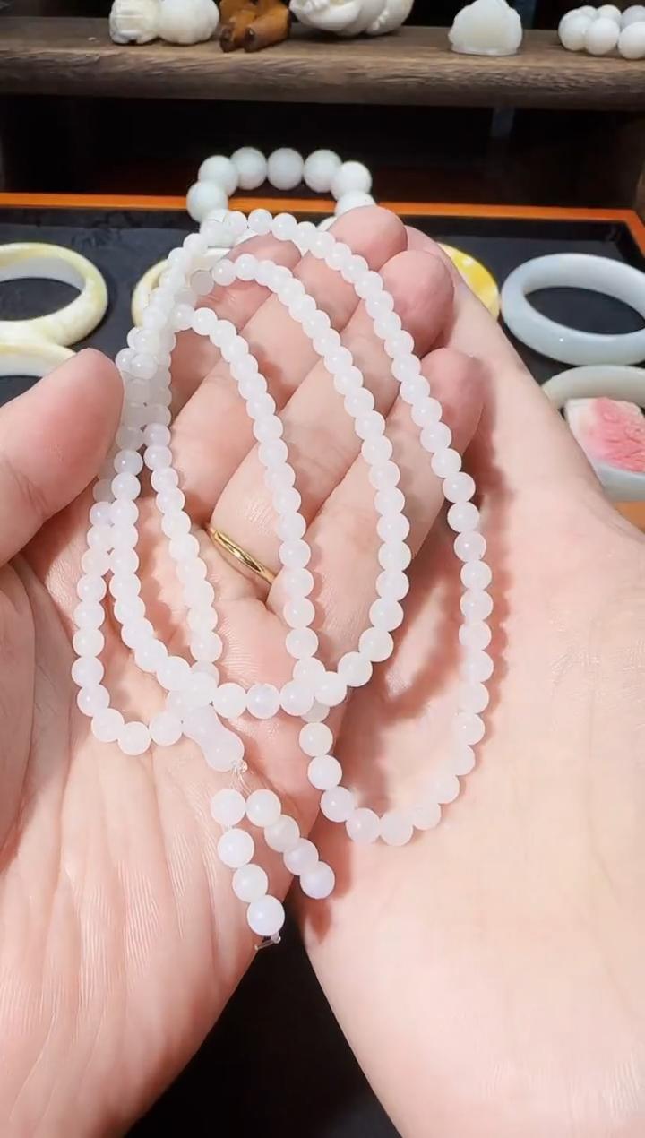 【大美】2897-c 纯冰种料K5mm±圆珠项链108@多样性发其一