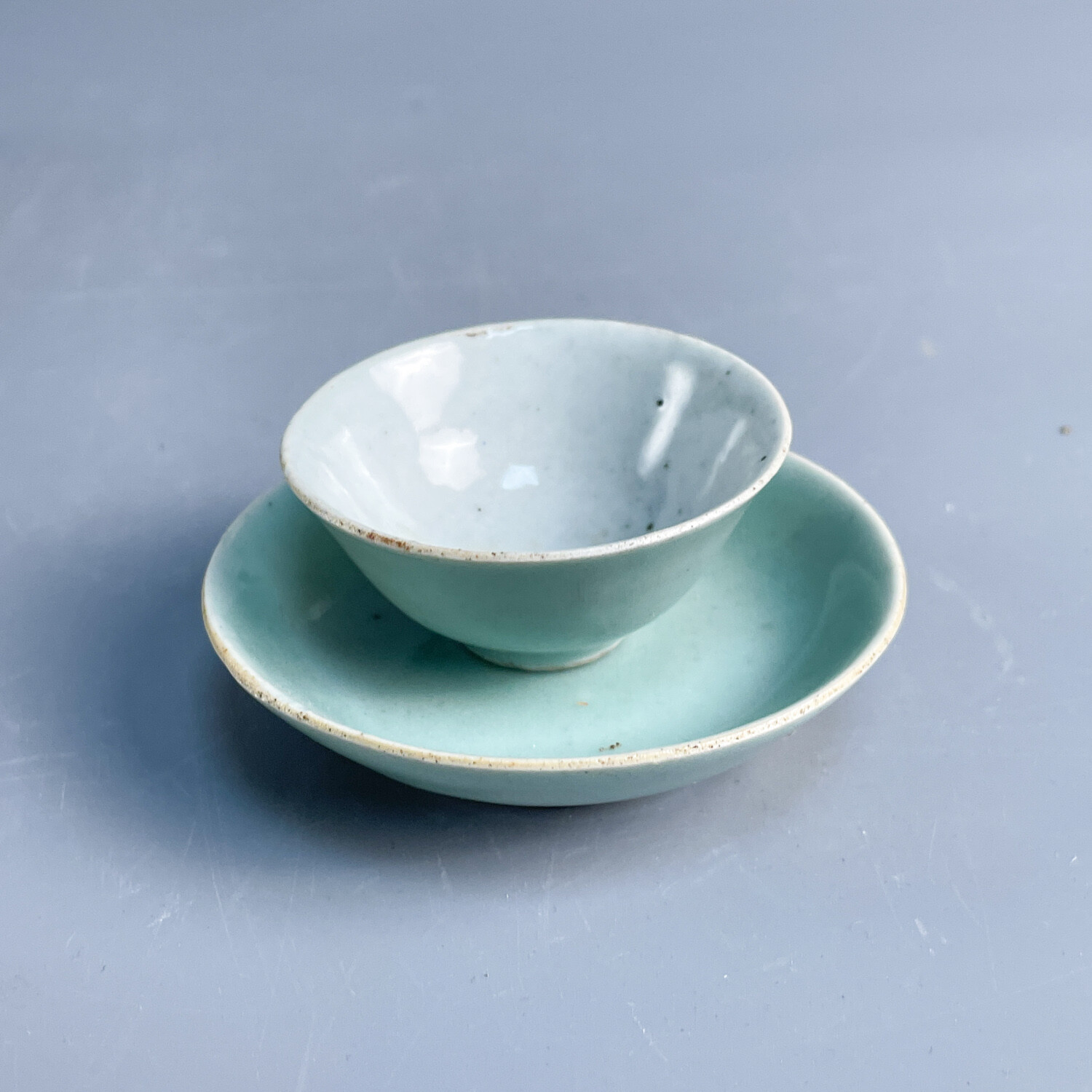 M25KT005D16 - 清道光 青釉杯碟一套12