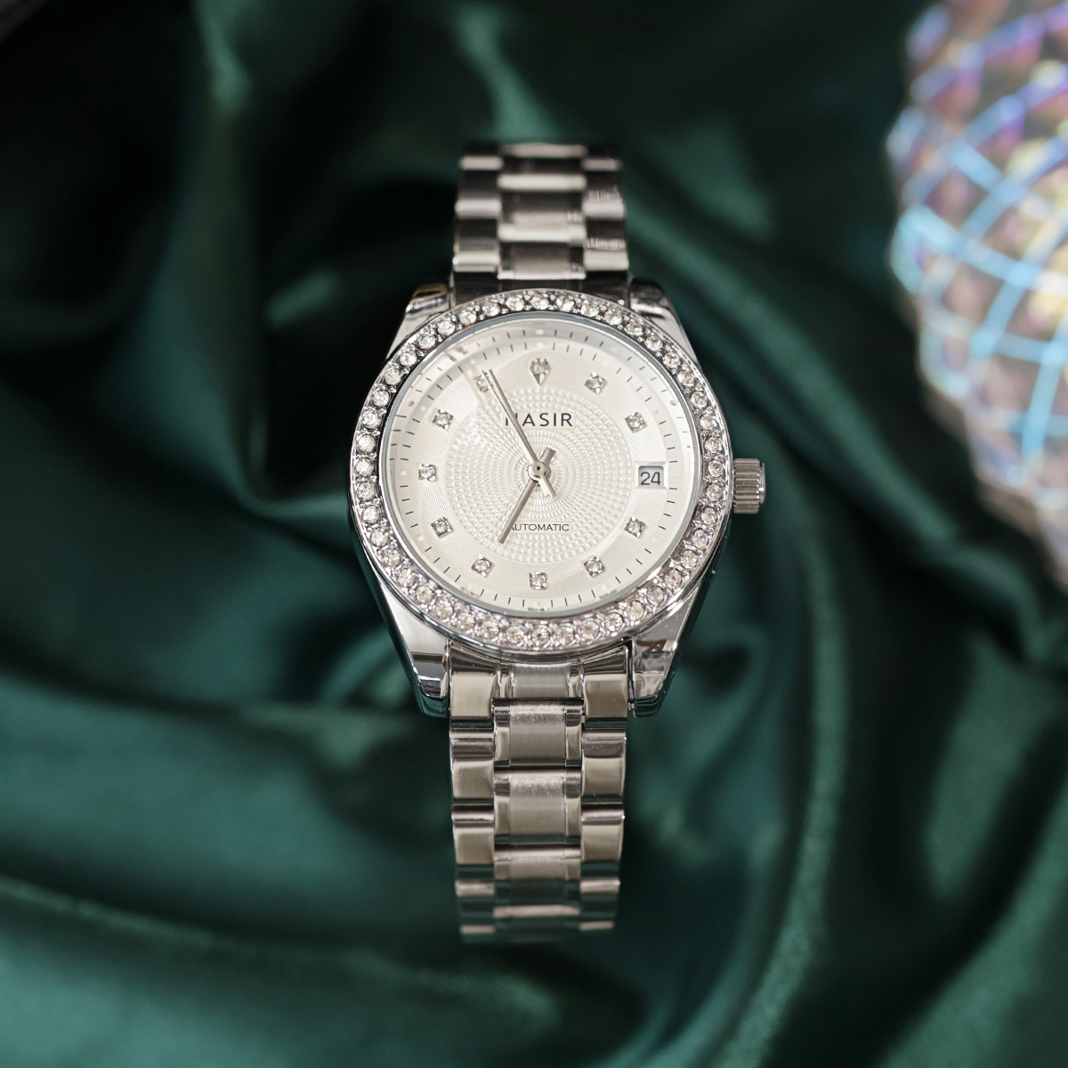 NASIR真钻女款手表新款轻奢百搭机械腕表-R838