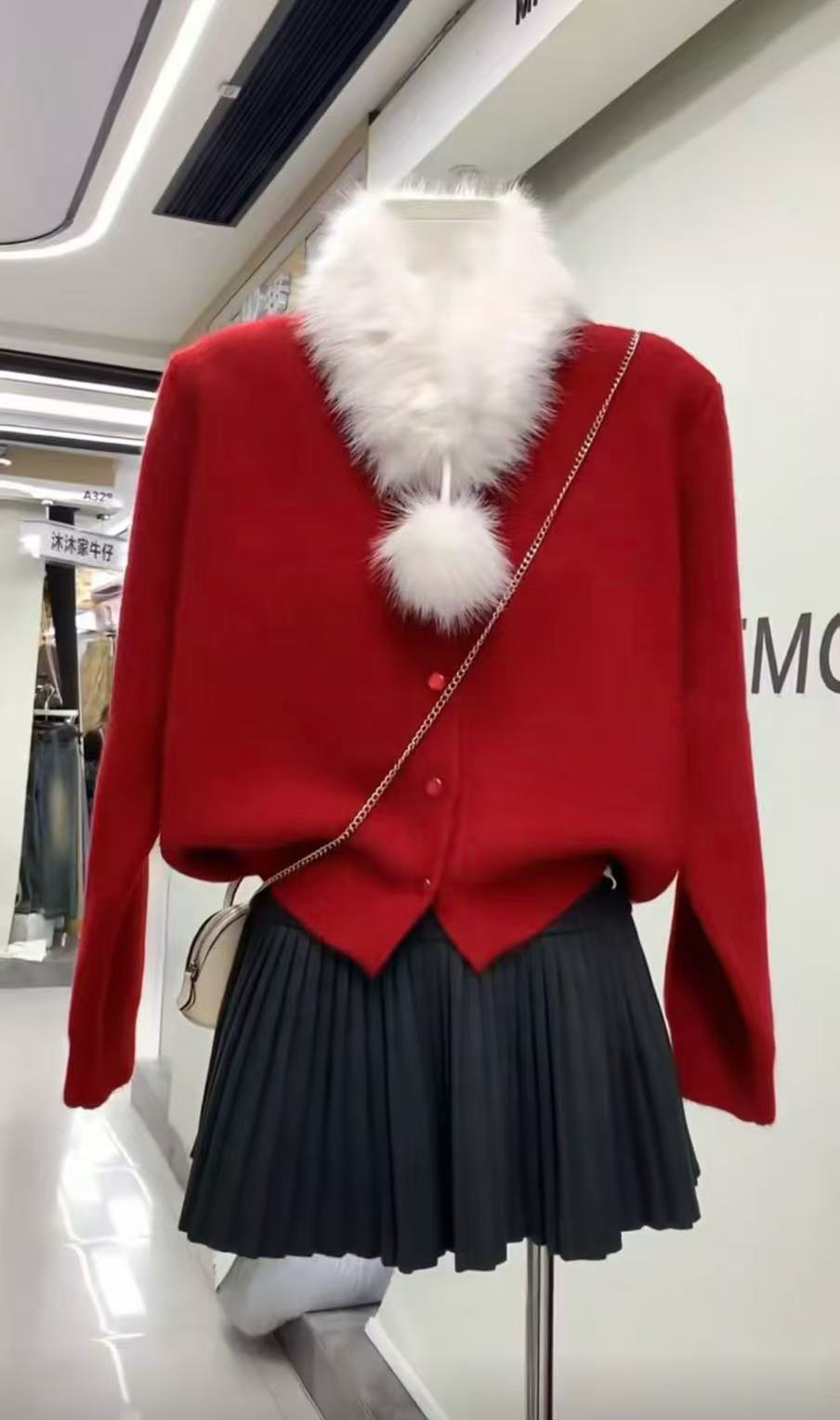 【送围巾】韩系超好看减龄糖果色毛衣女秋冬新款甜美毛围巾针织上衣