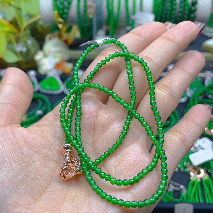 翡翠颈饰未镶嵌圆珠项链3