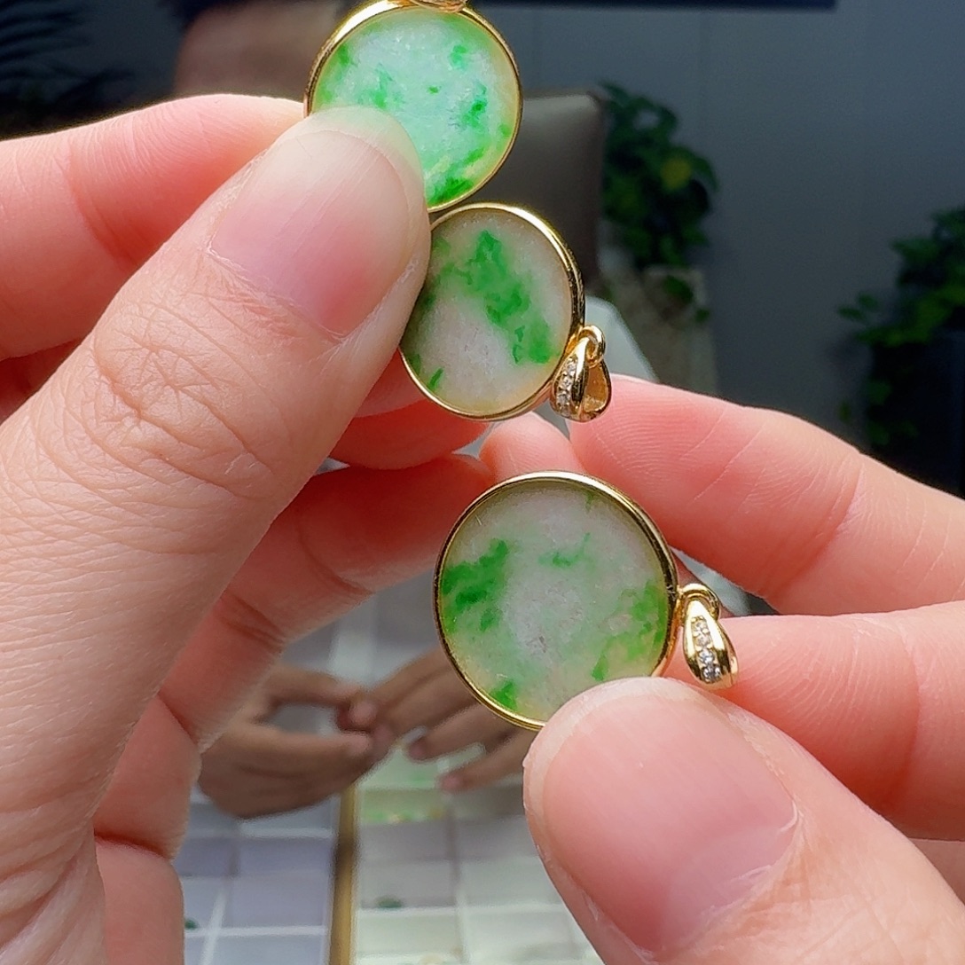 翡翠银S925镶嵌吊坠(不含链)多样性发货其一