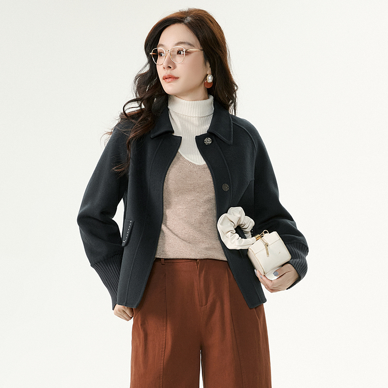 H501双面尼毛呢外套大衣女44HZ1E0102