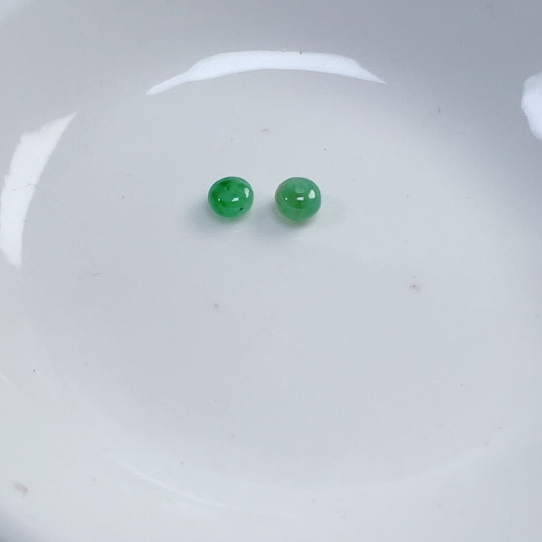 合***行翡翠散珠珠子两个