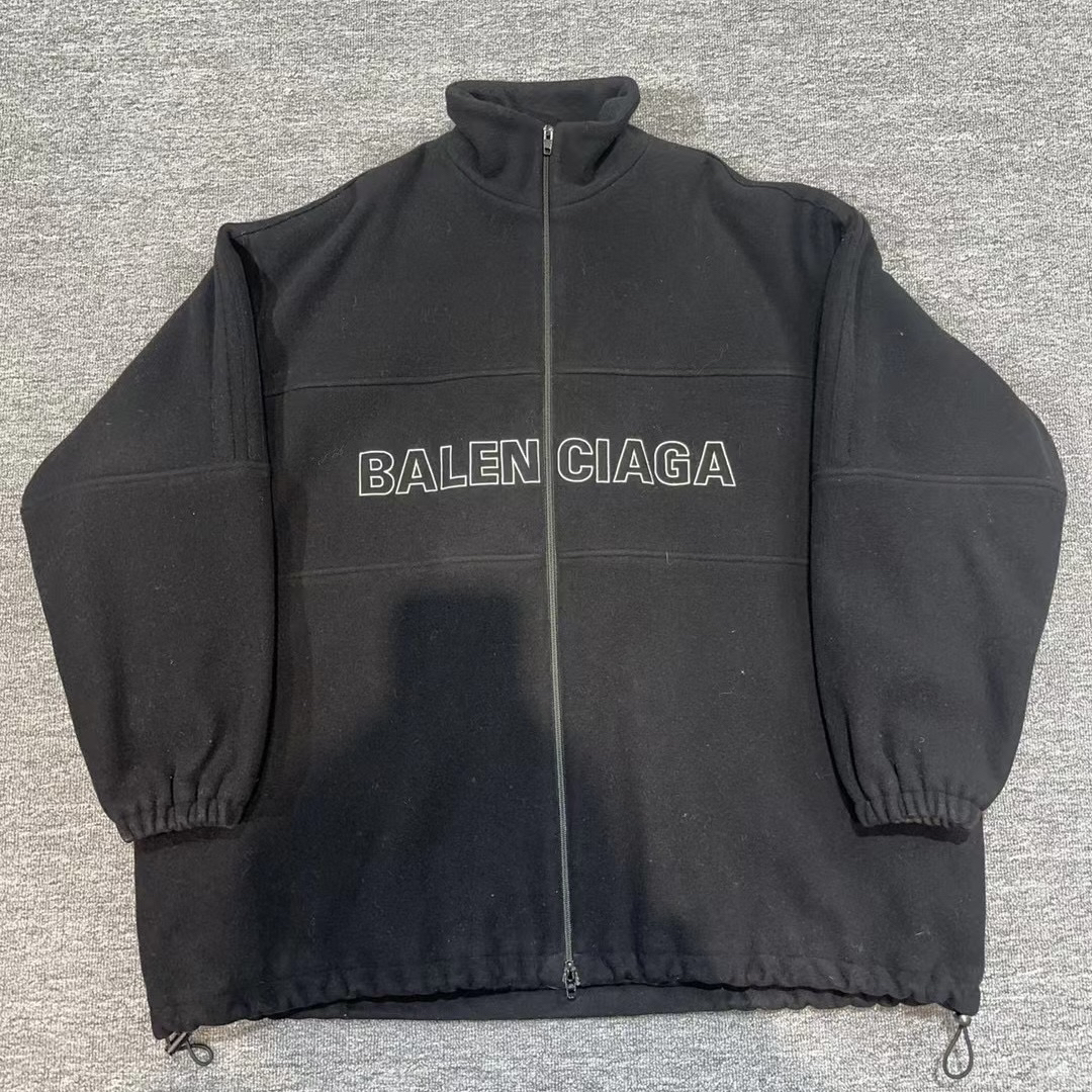 99新 Balenciaga/巴黎世家 厚款刺绣羊绒棉服外套/尺码：44