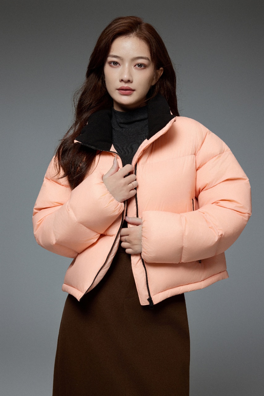 【丽公主】新款95白鸭绒加厚短款立领羽绒服8801