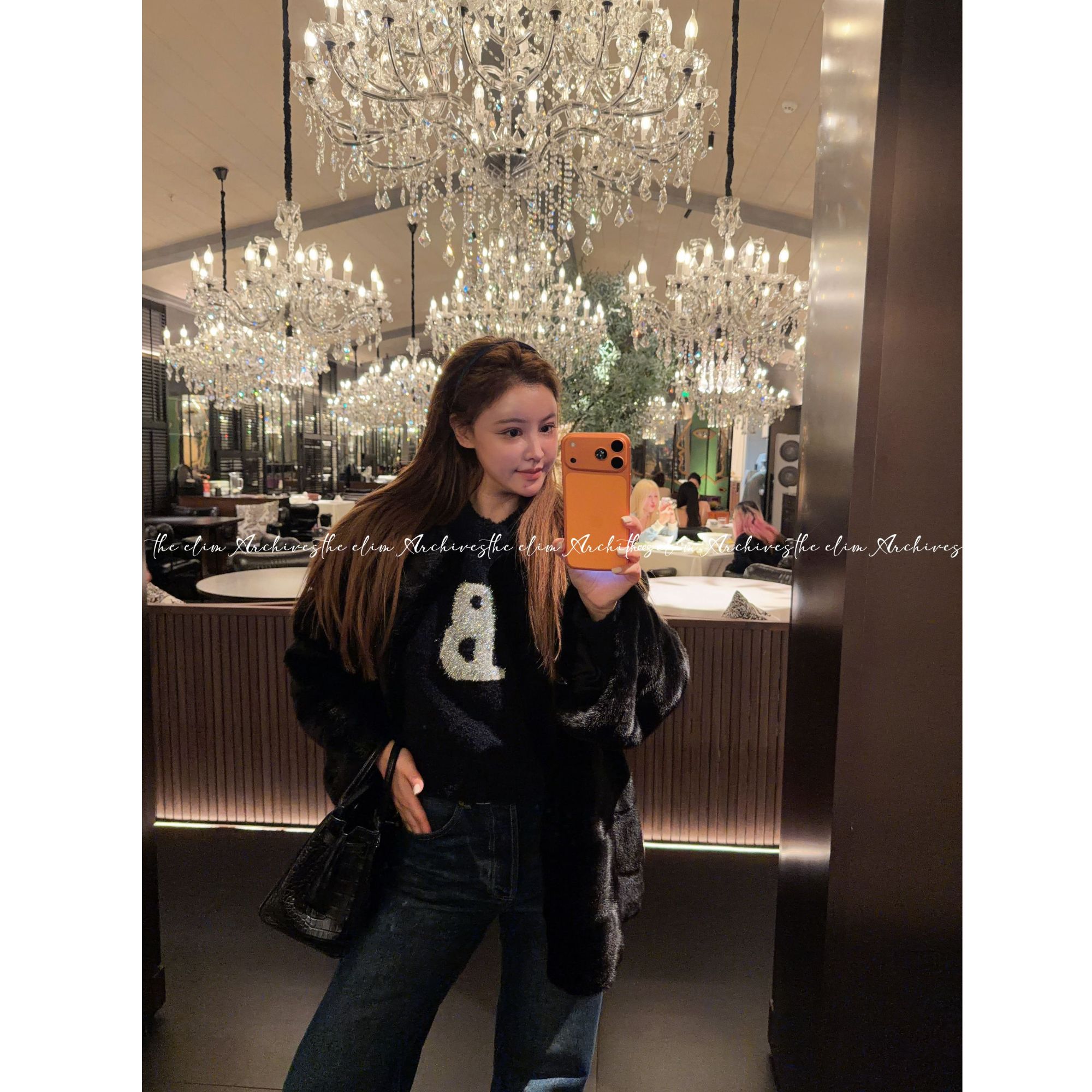 【以琳档案】“冰岛旧刊”B字提花休闲感双色氛围感毛衣#LN028238