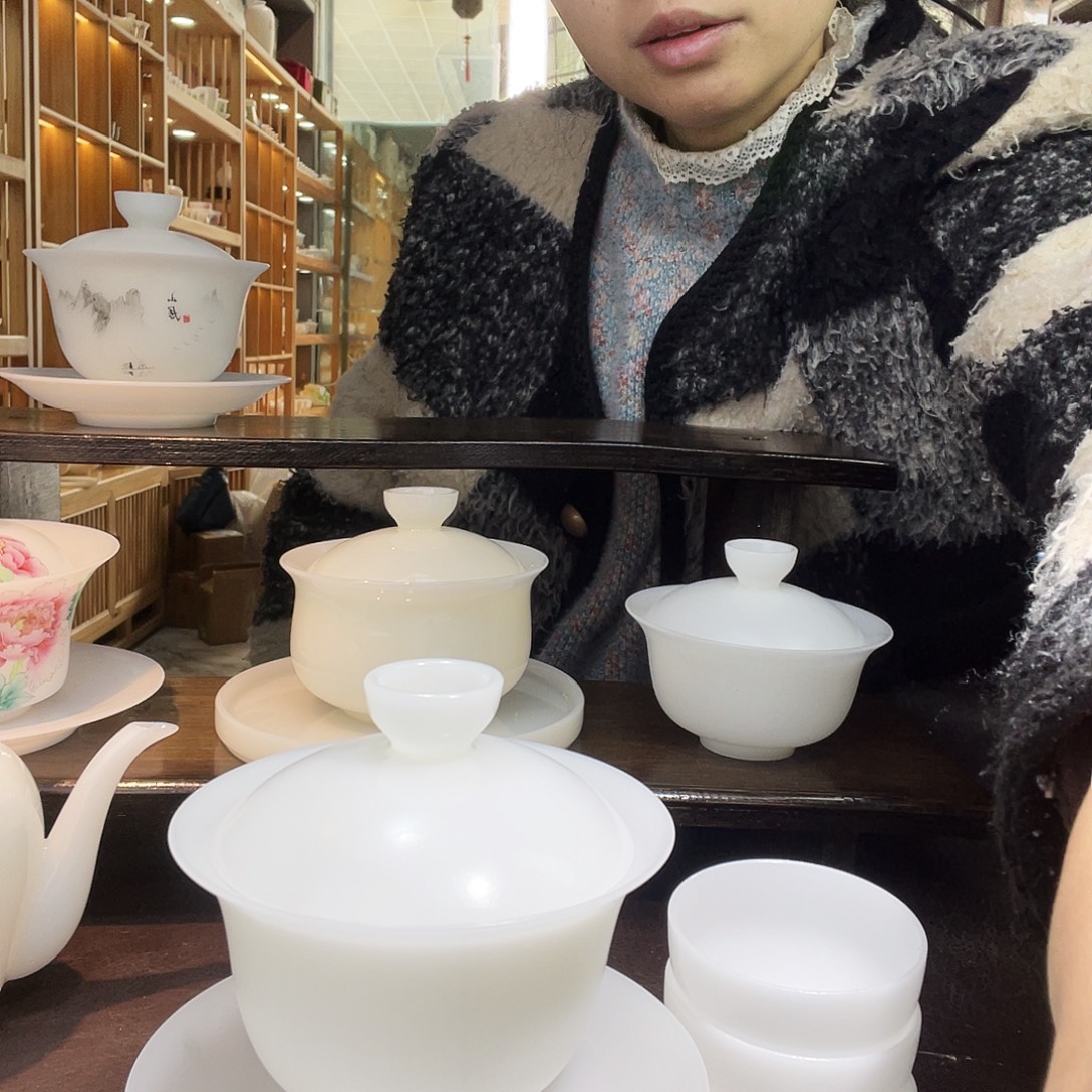 冰晶璞玉素烧薄胎元宝➕3杯