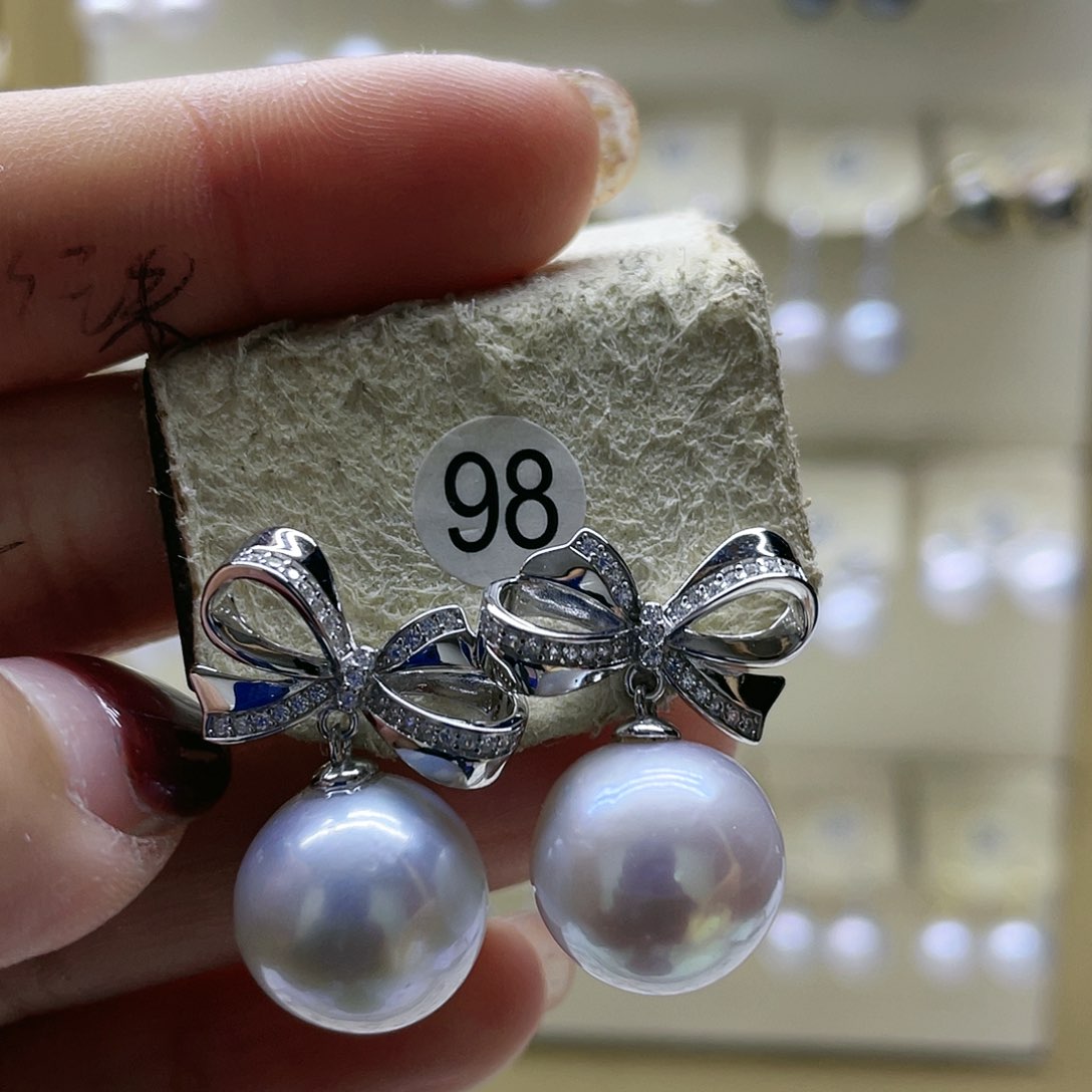 淡水珍珠耳饰银S925镶嵌