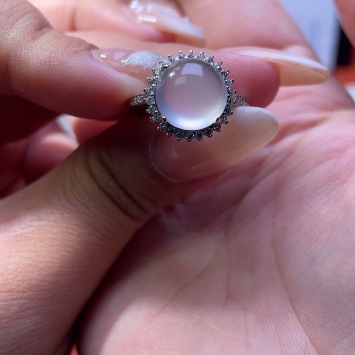 石英质玉银S925镶嵌吊坠(不含链)