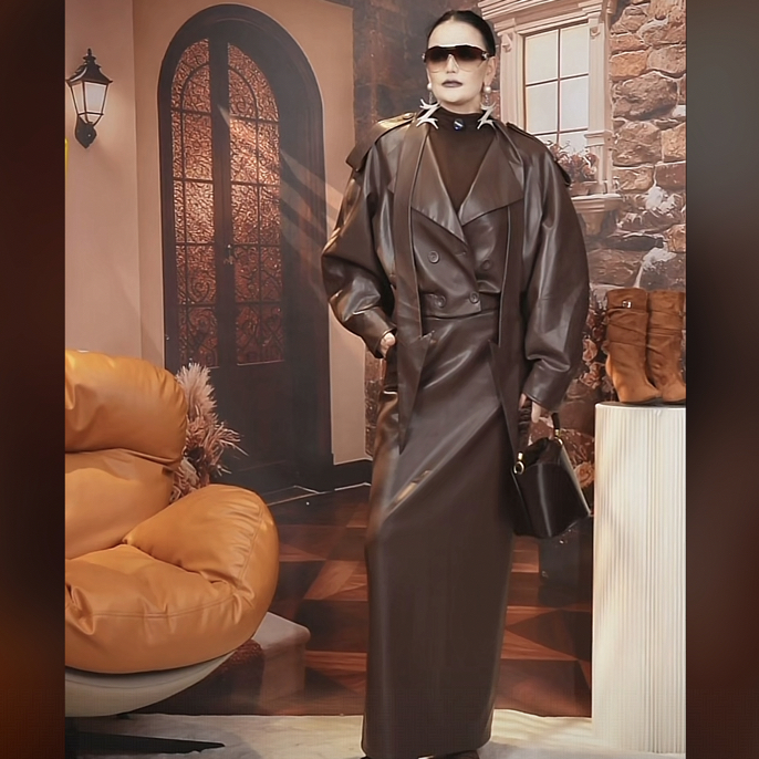 咖色外套女士皮袖子