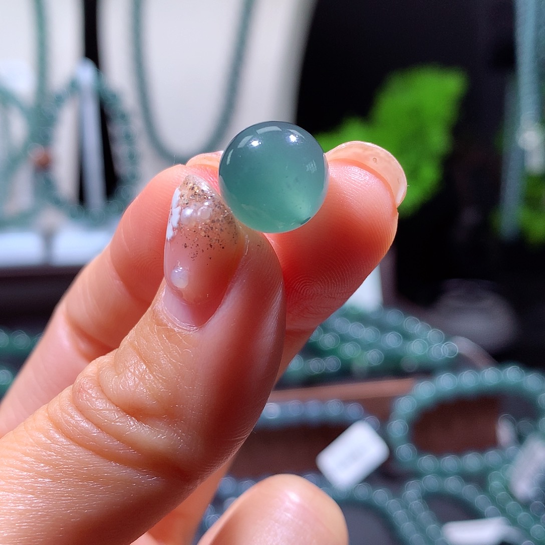 翡翠未镶嵌手链天然a货翡翠单珠12mn