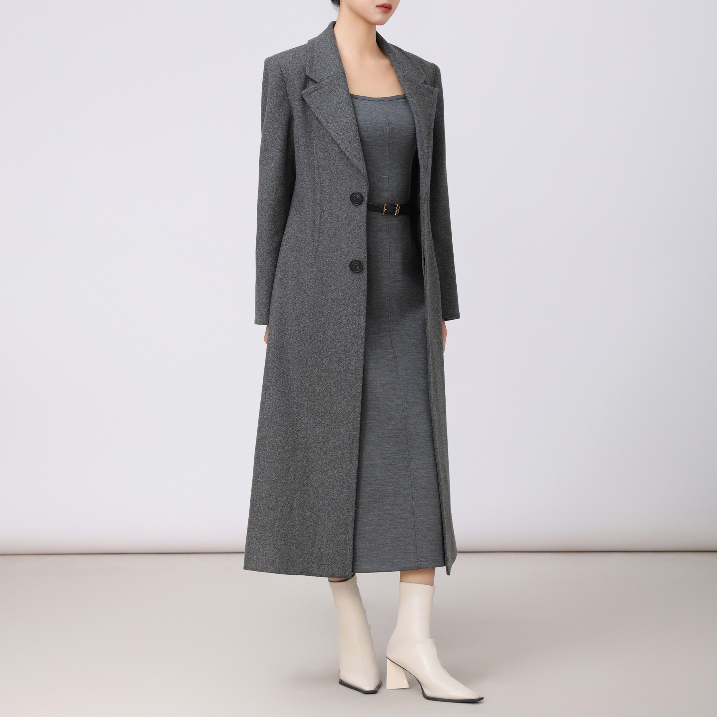 GIRDEAR/哥弟秋冬时尚宽松气质毛呢大衣雅丹极简羊毛外套1400785