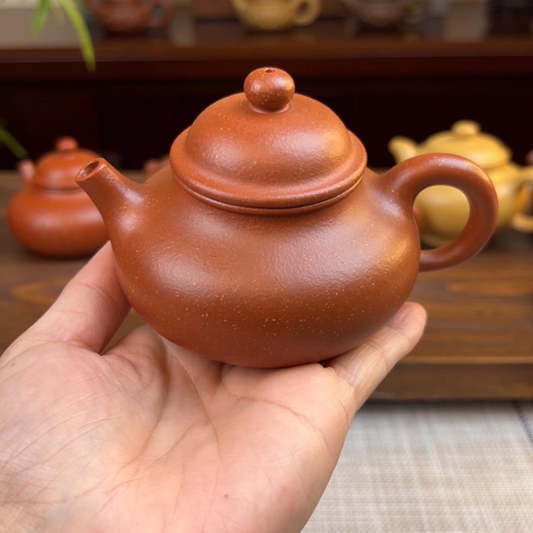 梁***锋茶壶紫砂红降坡容天半手170cc