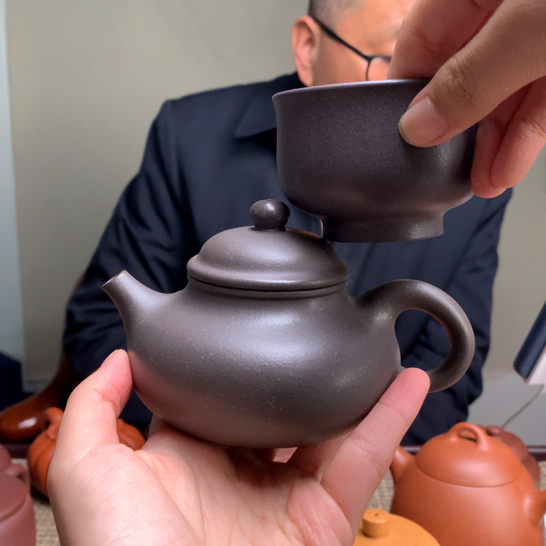 紫砂茶壶200毫升半手