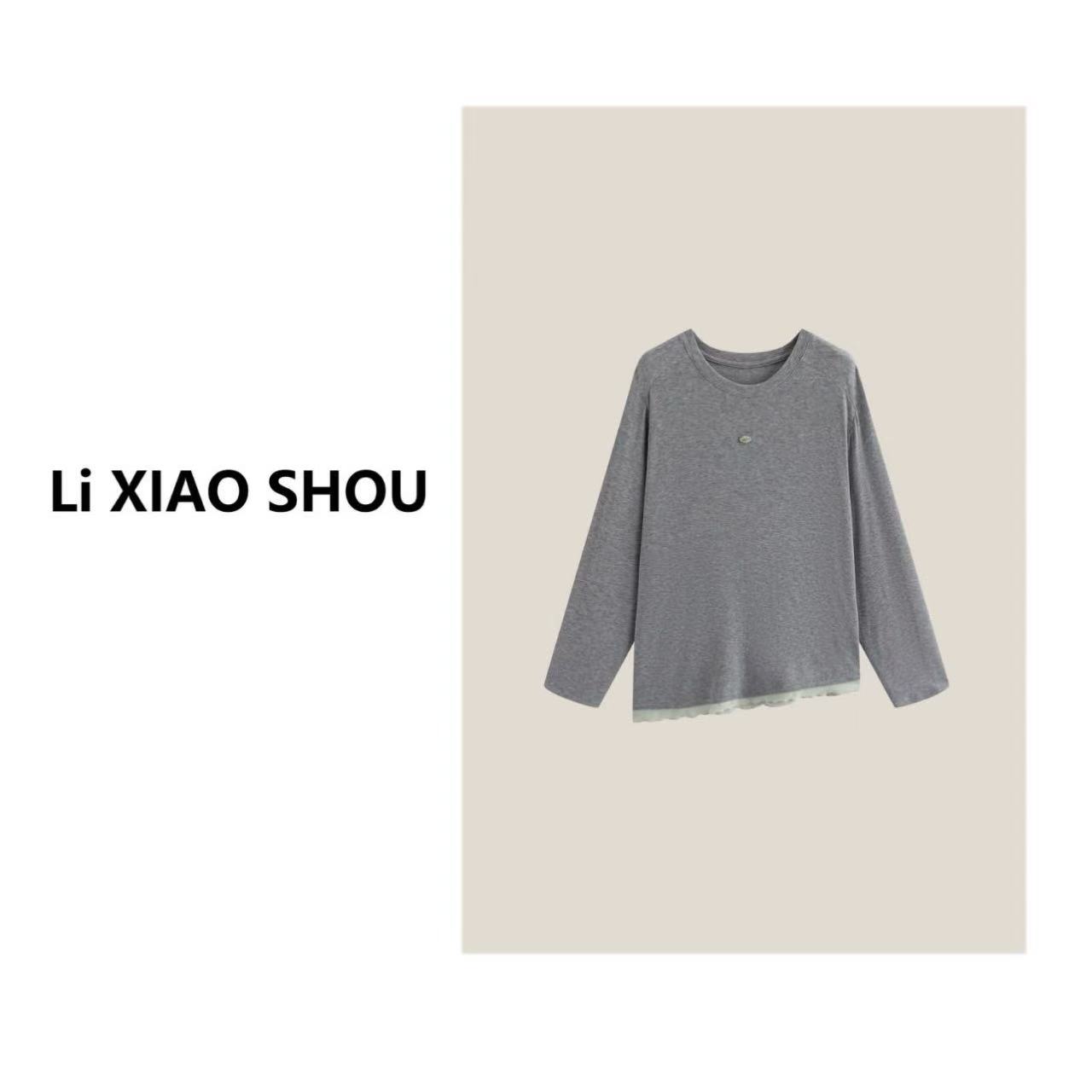 【李小瘦大码女装】打底时尚柔软亲肤圆领休闲百搭上衣677D