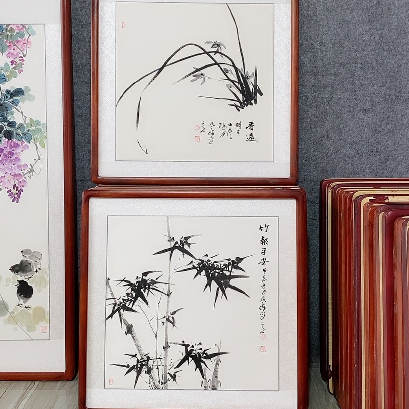 【闪购商品】国画书画作品带框65×65厘米
