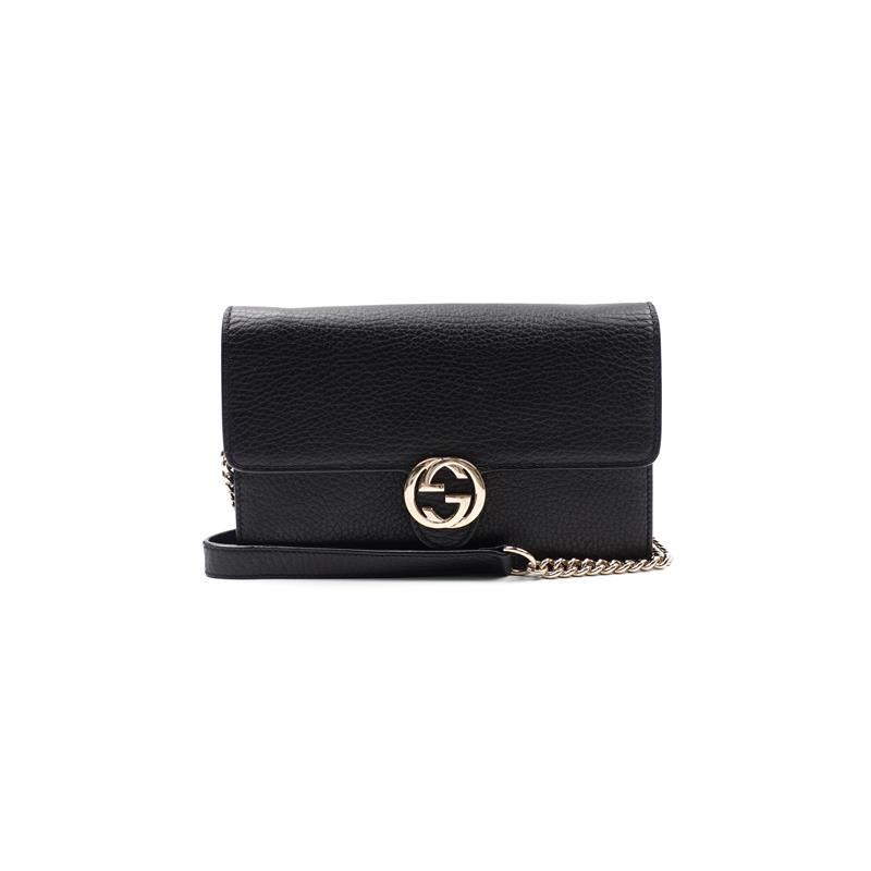 95新 GUCCI/古驰 古驰 黑色双G风琴单肩包T_ZY0000402659