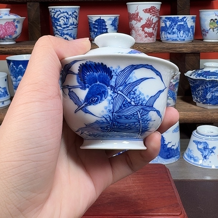 杯现代景德镇陶瓷盖碗