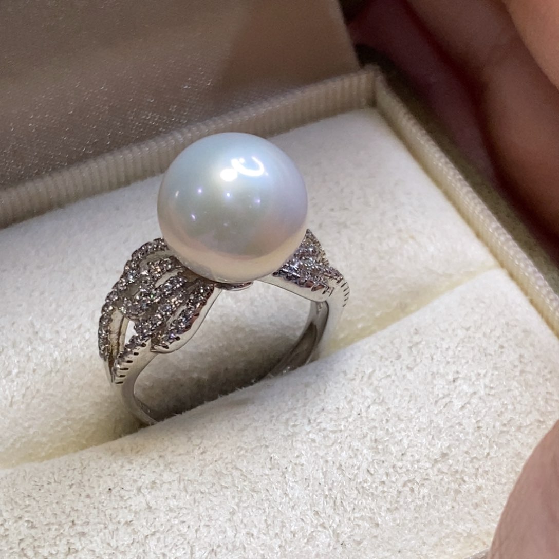 淡水珍珠戒指银S925镶嵌