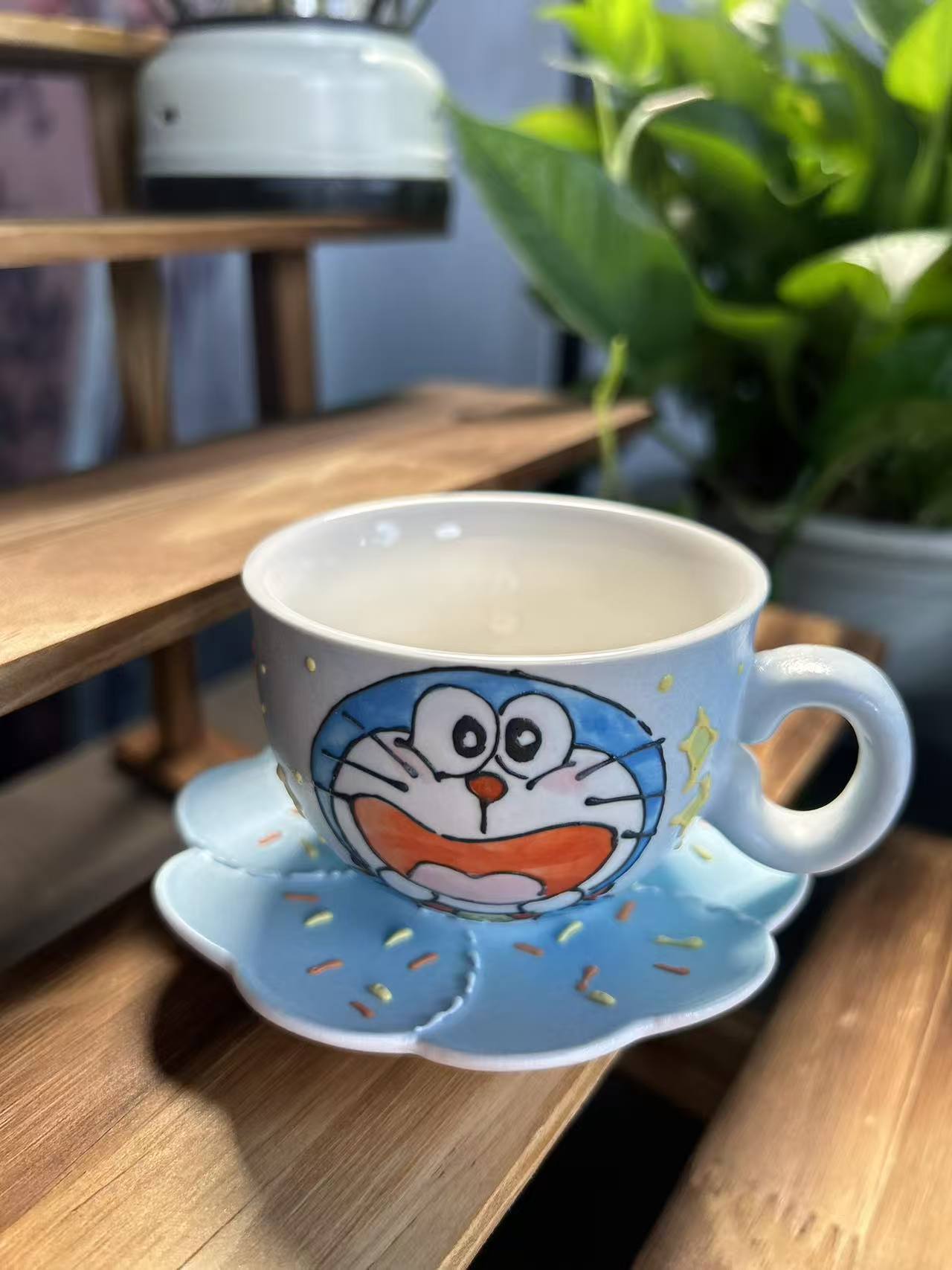 【瓷韵】景德镇全手工手绘哆啦A梦系列杯杯