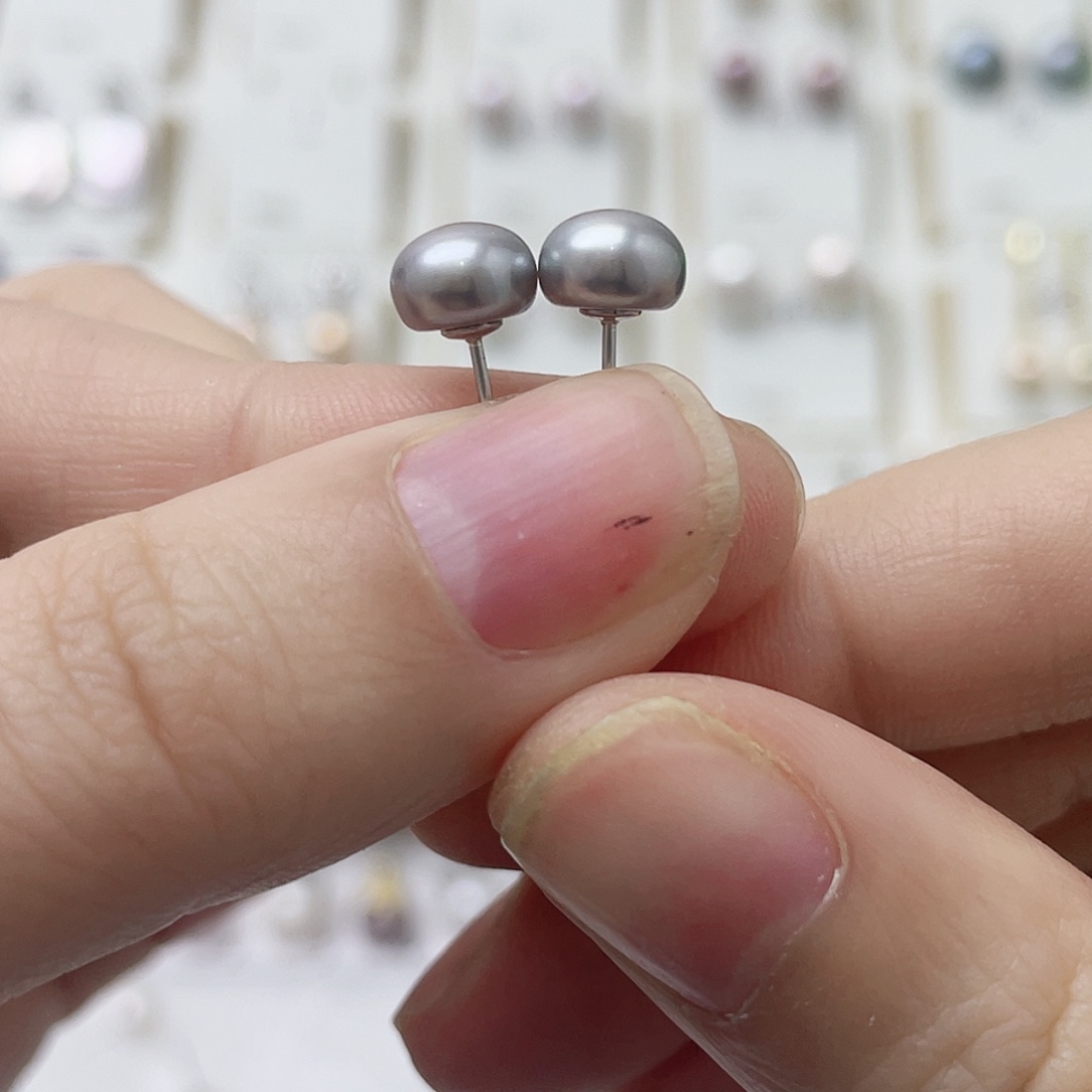 *****淡水珍珠耳饰银S925镶嵌