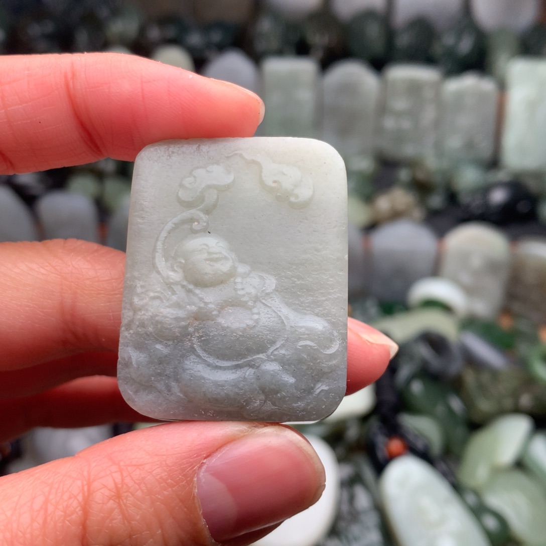 和田玉未镶嵌颈饰挂件03