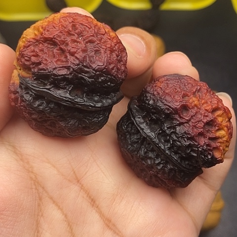 文玩核桃把件39尺鱼子文金蟾