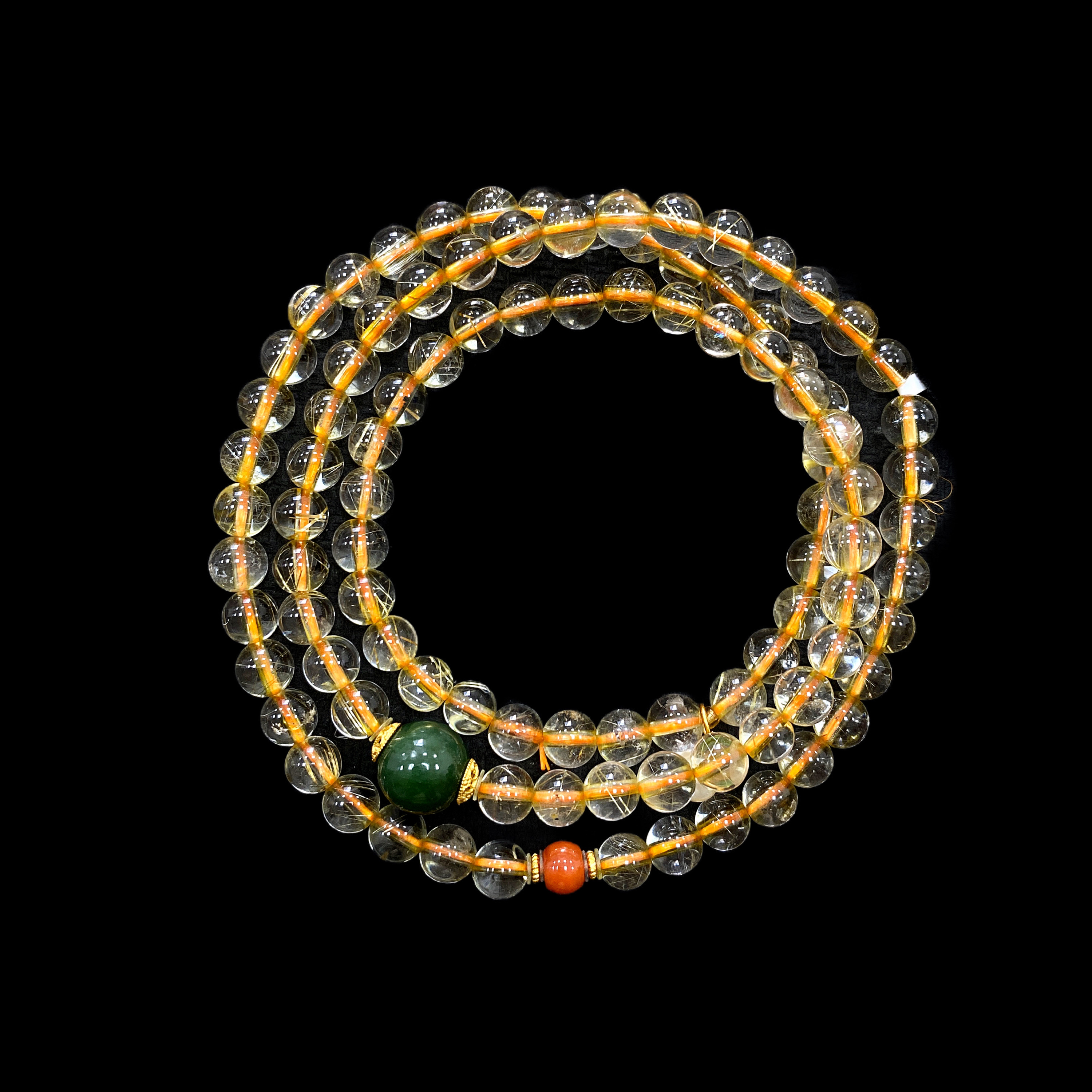 2024发晶➕碧玉手串孤品