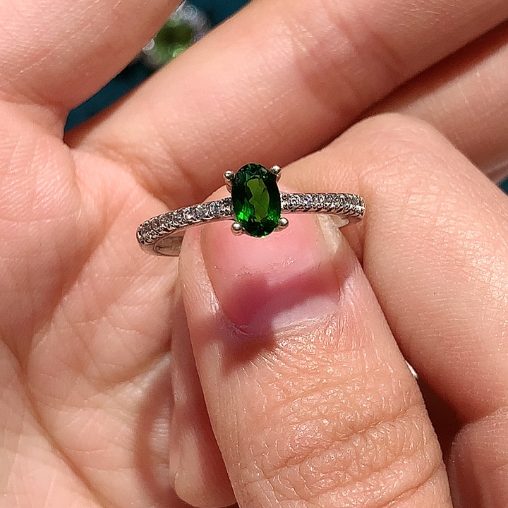 透辉石戒指银S925镶嵌