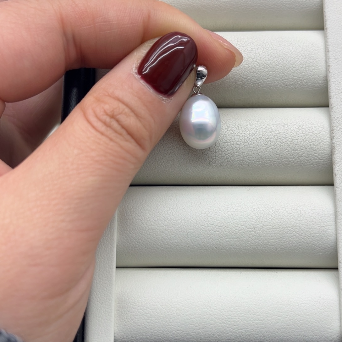 海水珍珠18K金镶嵌吊坠(不含链)