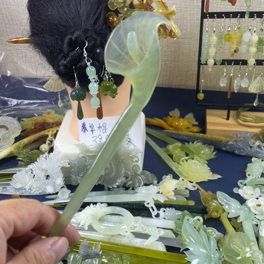 未镶嵌蛇纹石玉发饰