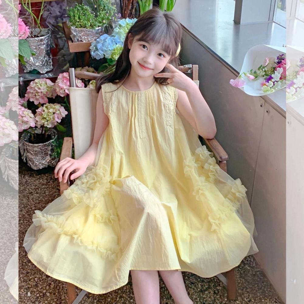 女童连衣裙夏装2025新款洋气童装女孩网纱吊带裙儿童夏季裙子薄款