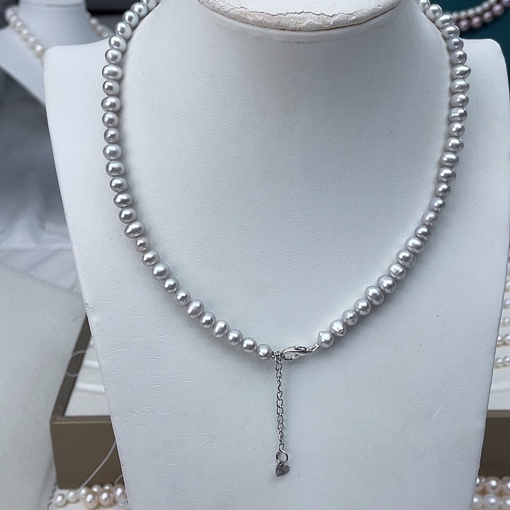 淡水珍珠颈饰未镶嵌卡6➕极光高级灰炫彩