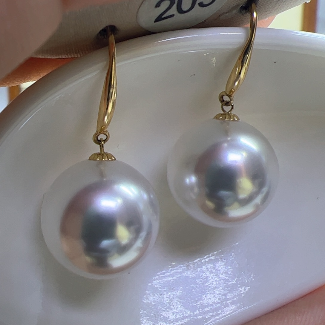 淡水珍珠耳饰18K金镶嵌