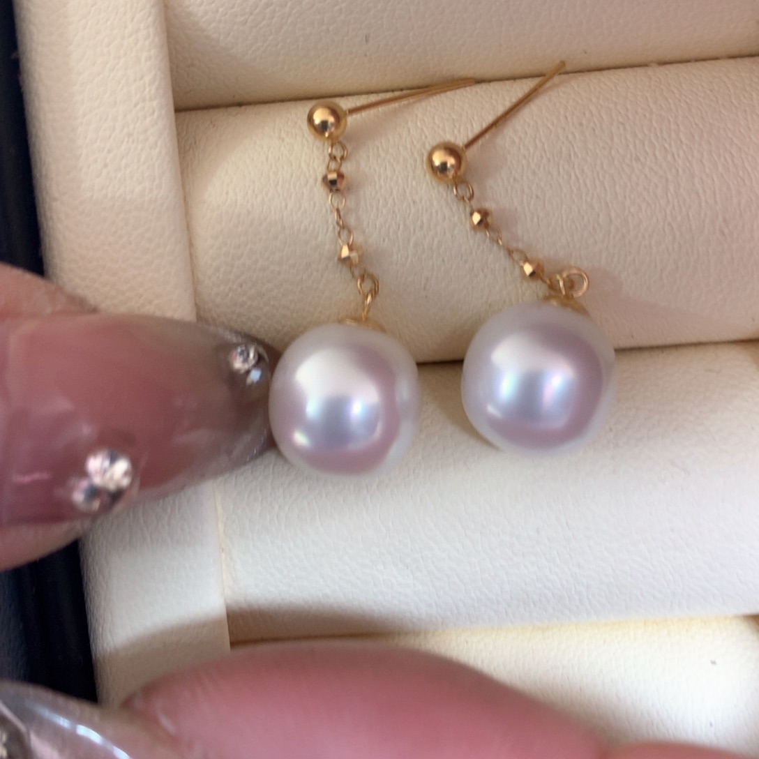 海水珍珠耳饰18K金镶嵌