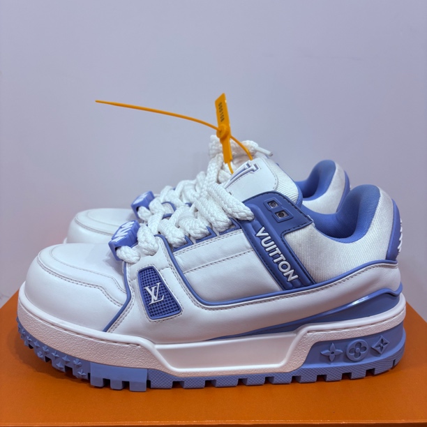 95新 LouisVuitton/路易威登 40码 LV trainer 白蓝胖丁 板鞋