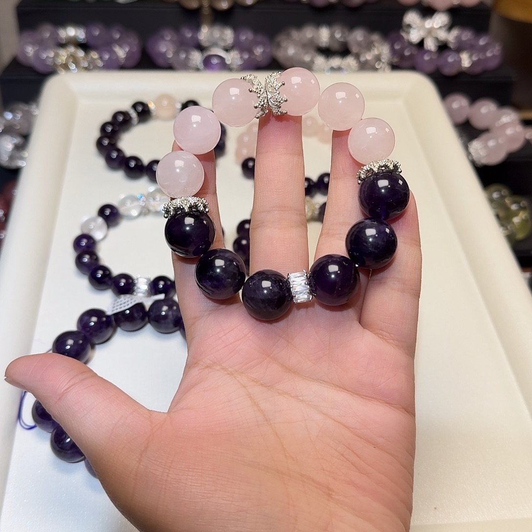 手链14K金镶嵌烟晶