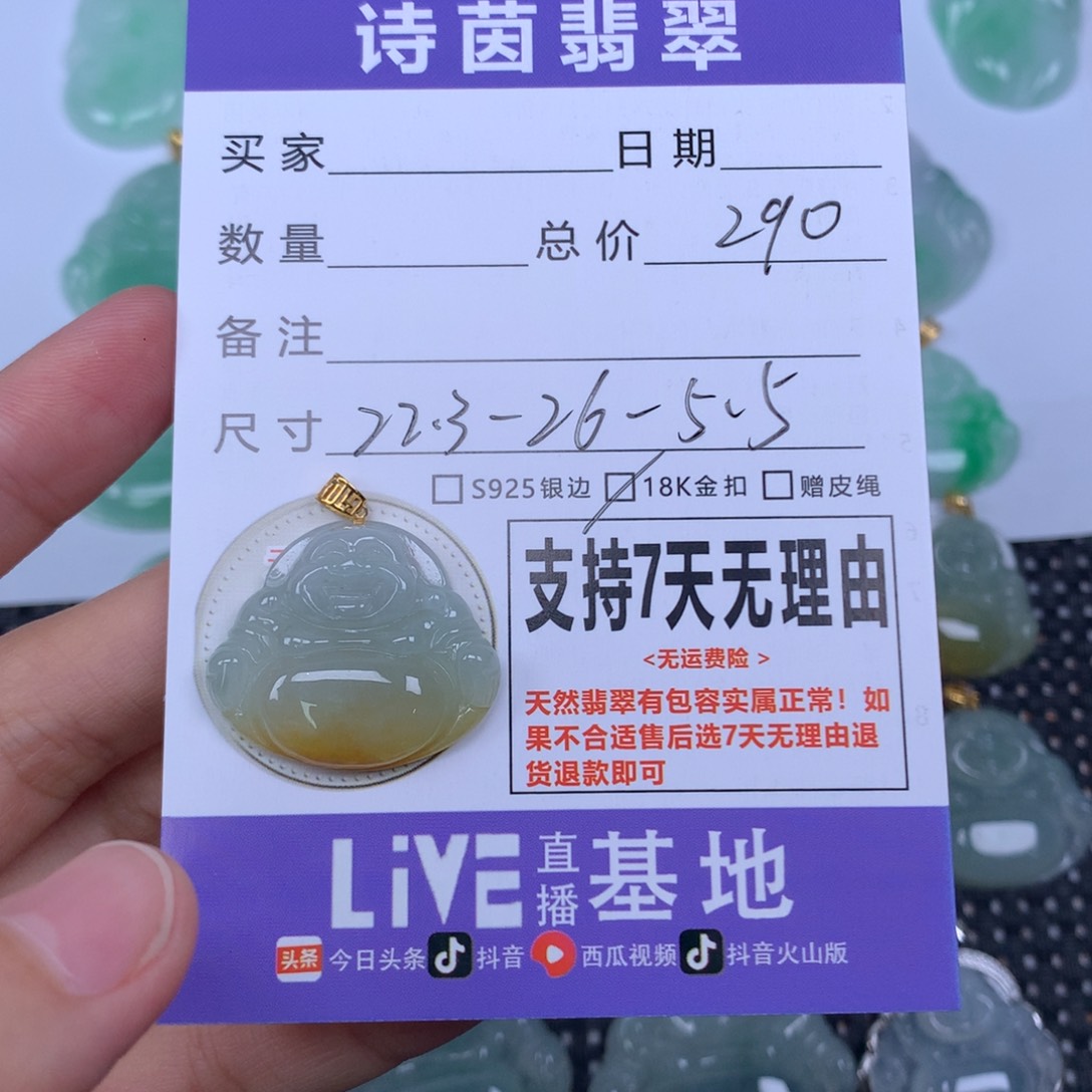 翡翠未镶嵌颈饰天然