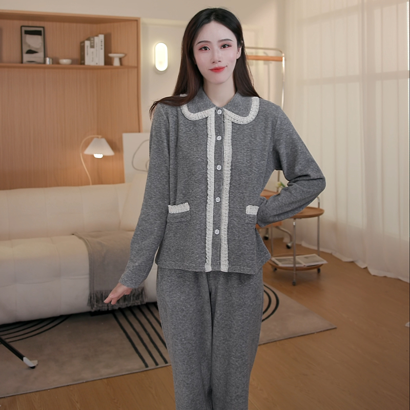 DTO冬季睡衣女2025新款羊绒蚕丝长袖长裤家居服套装轻柔舒适