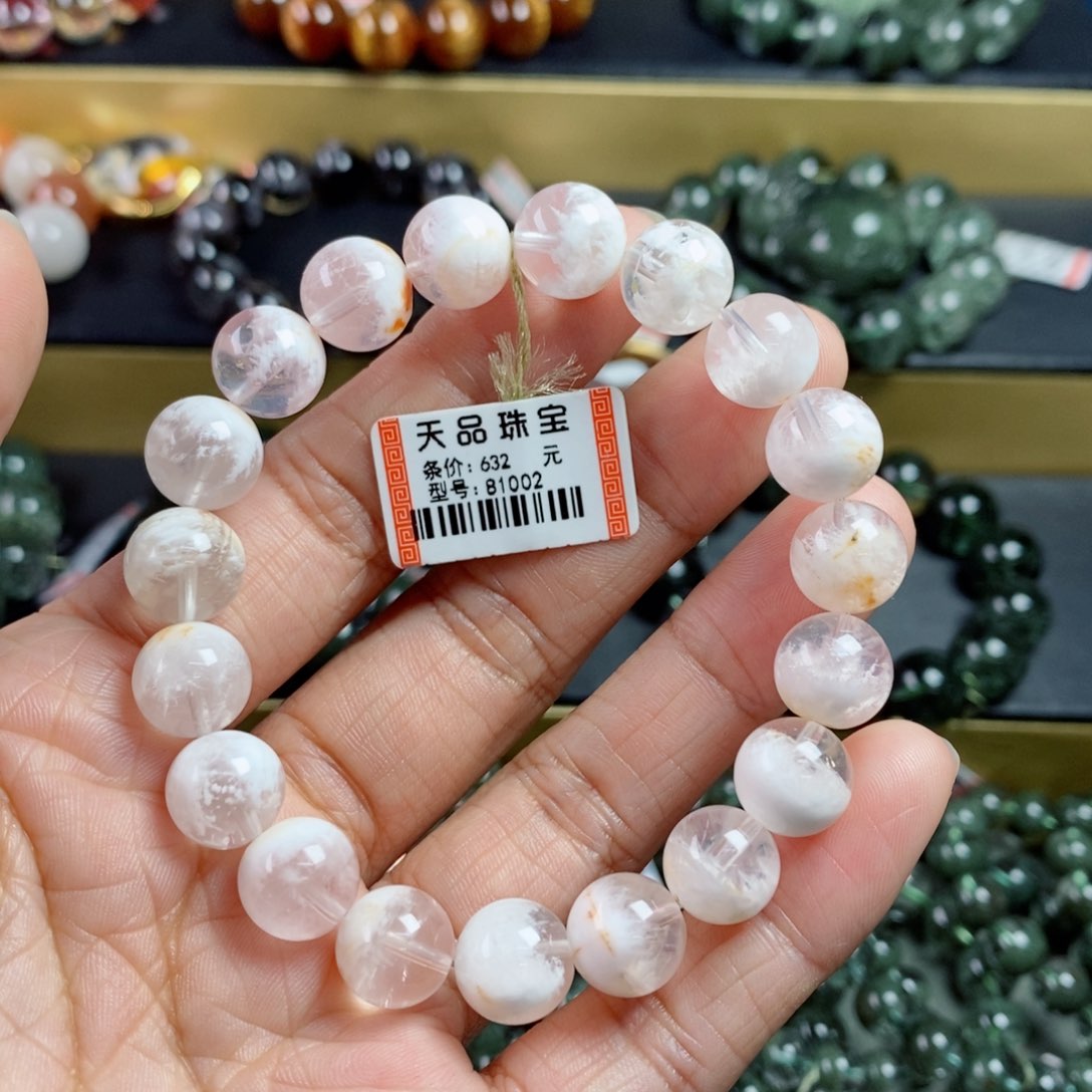水晶手链未镶嵌浅****笑雪花幽灵手链81002