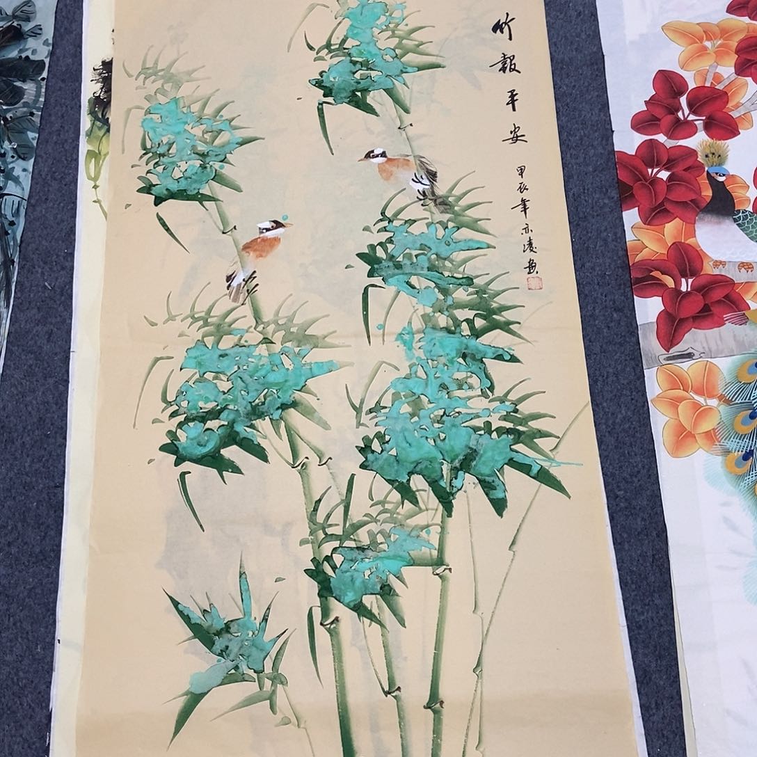 国画四尺竹子一副