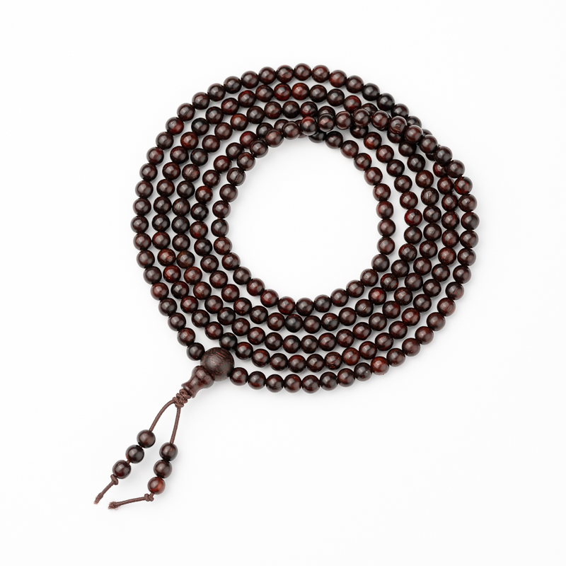 印度小叶紫檀9*8mm鸡血红老型单圈手串